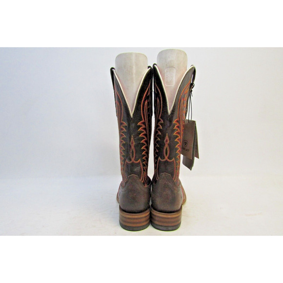 Ariat Belmont Womens Size 9.5 B Square Toe 12" Cowboy Mahogany Boots 10035780 - Picture 6 of 9